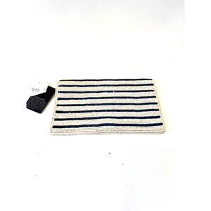 Max New York Blue White Beaded Clutch Evening Cocktail Foldover Snap NEW